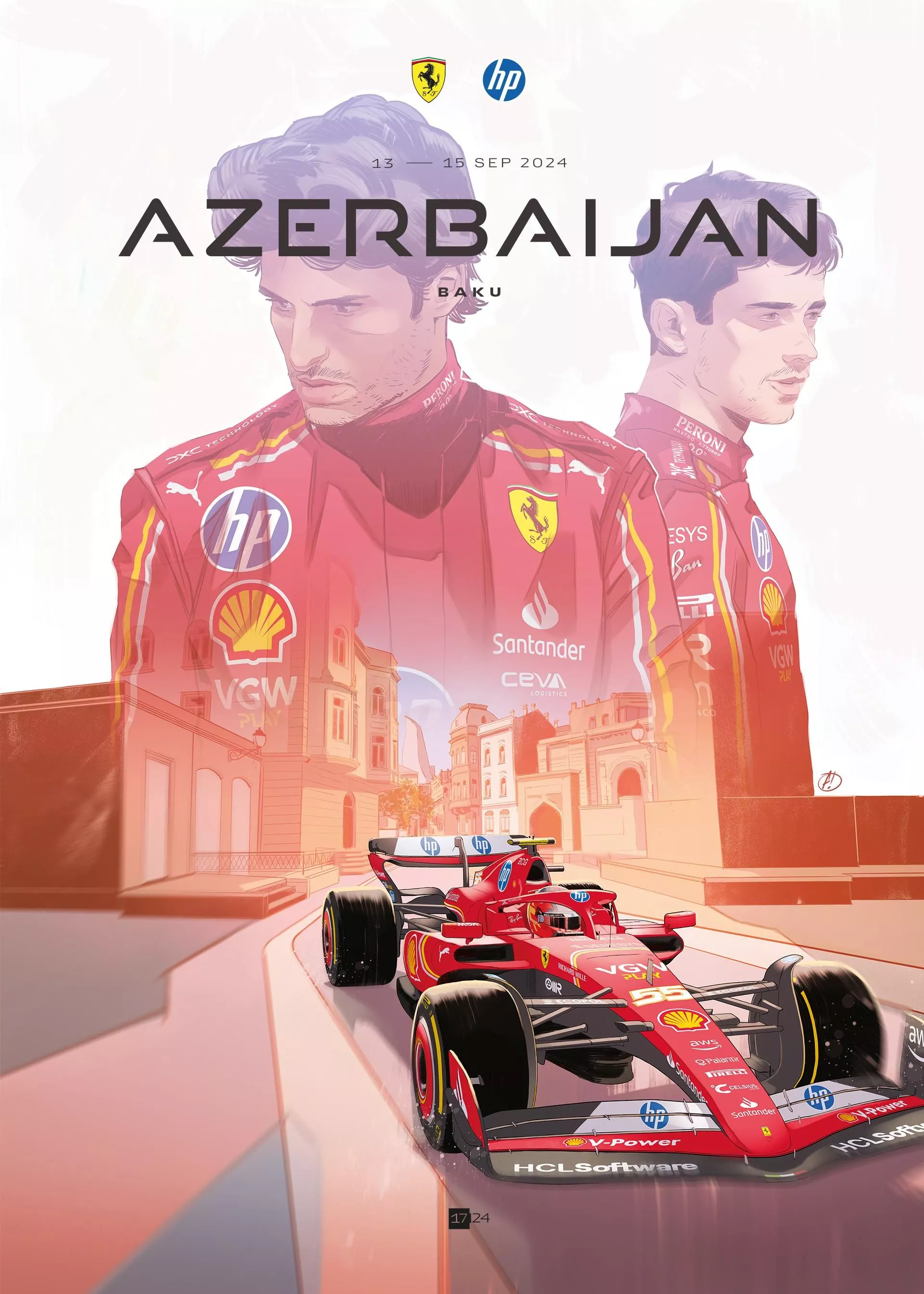 2025 F1 FERRARI COVER ART RACE POST
