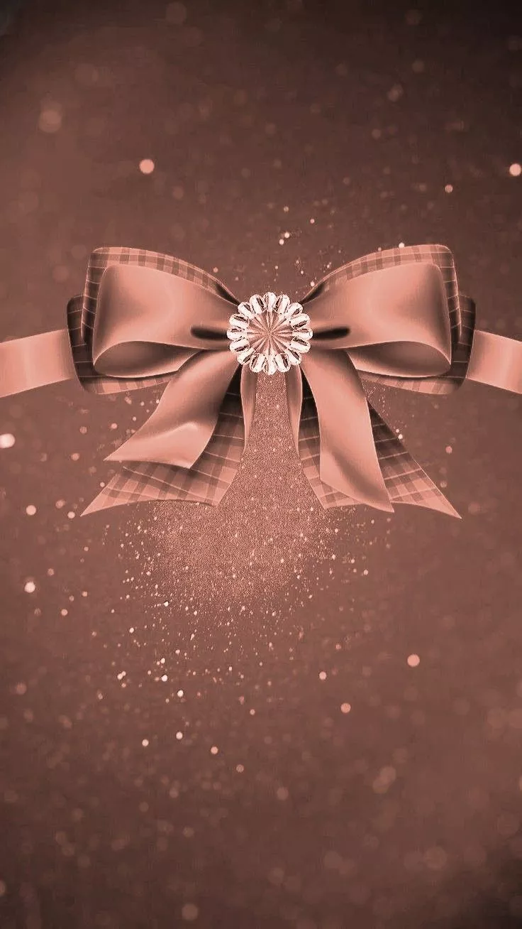 Pink Bow Wallpaper with Diamond Accent