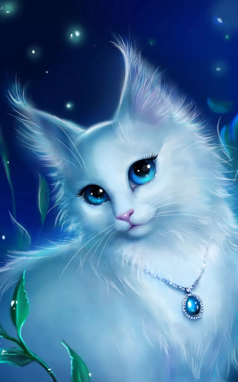 Download Wallpaper 800x1280 Cat, Glance, Pendant, Cute, Art Samsung Galaxy Note Gt N7000, Meizu Mx2 HD Background