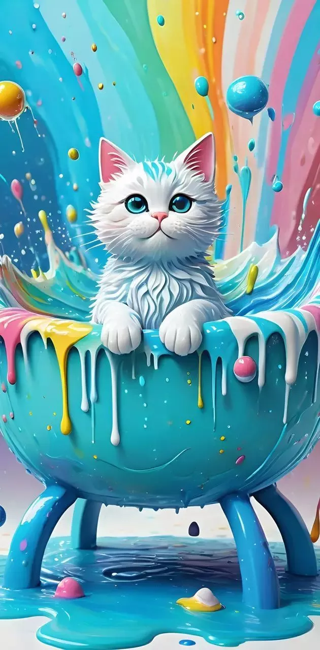 cat on a cake wallpaper