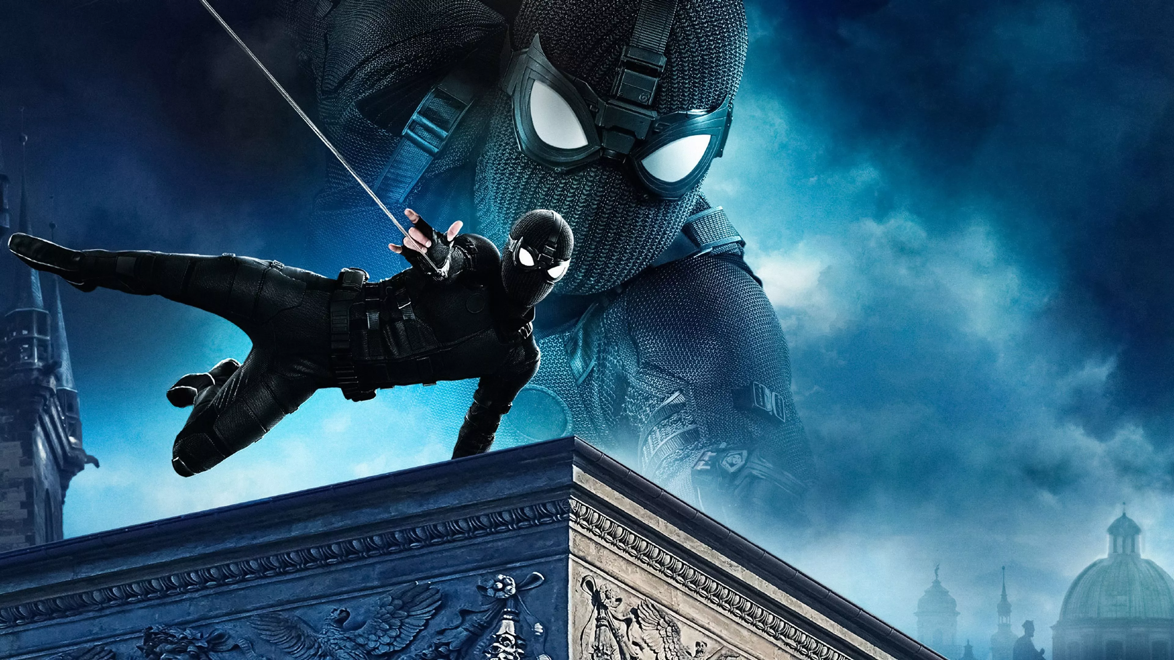 Spider Man Far From Home Black Suit 4K