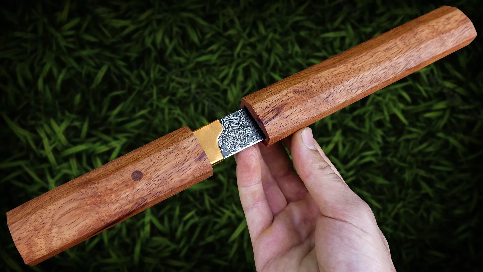 brass habaki. Wood tapered pin