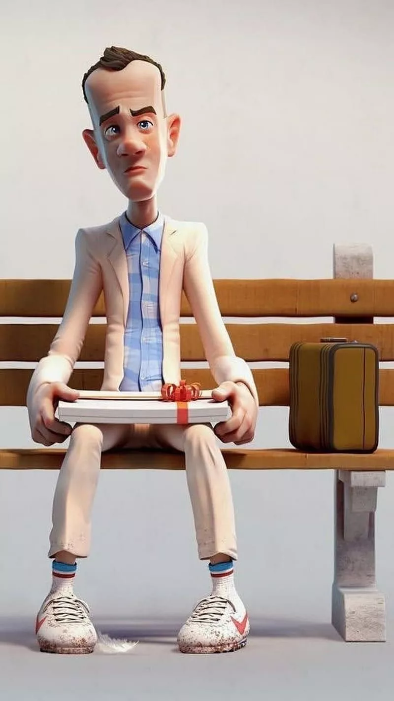 Forrest gump, art, bag, desenho