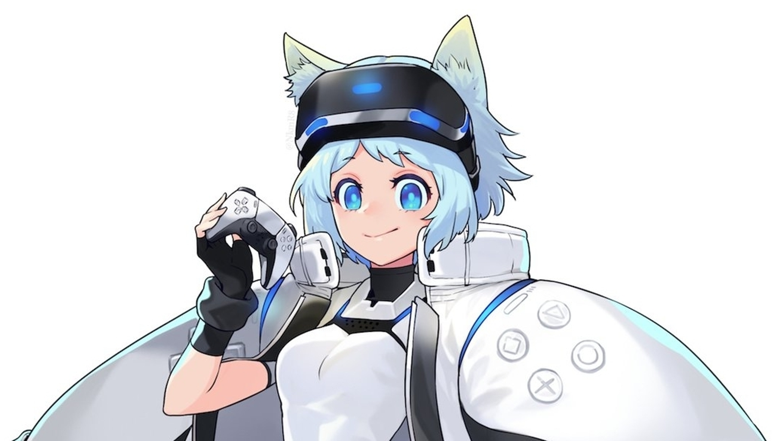 PS5 controller as an anime girl
