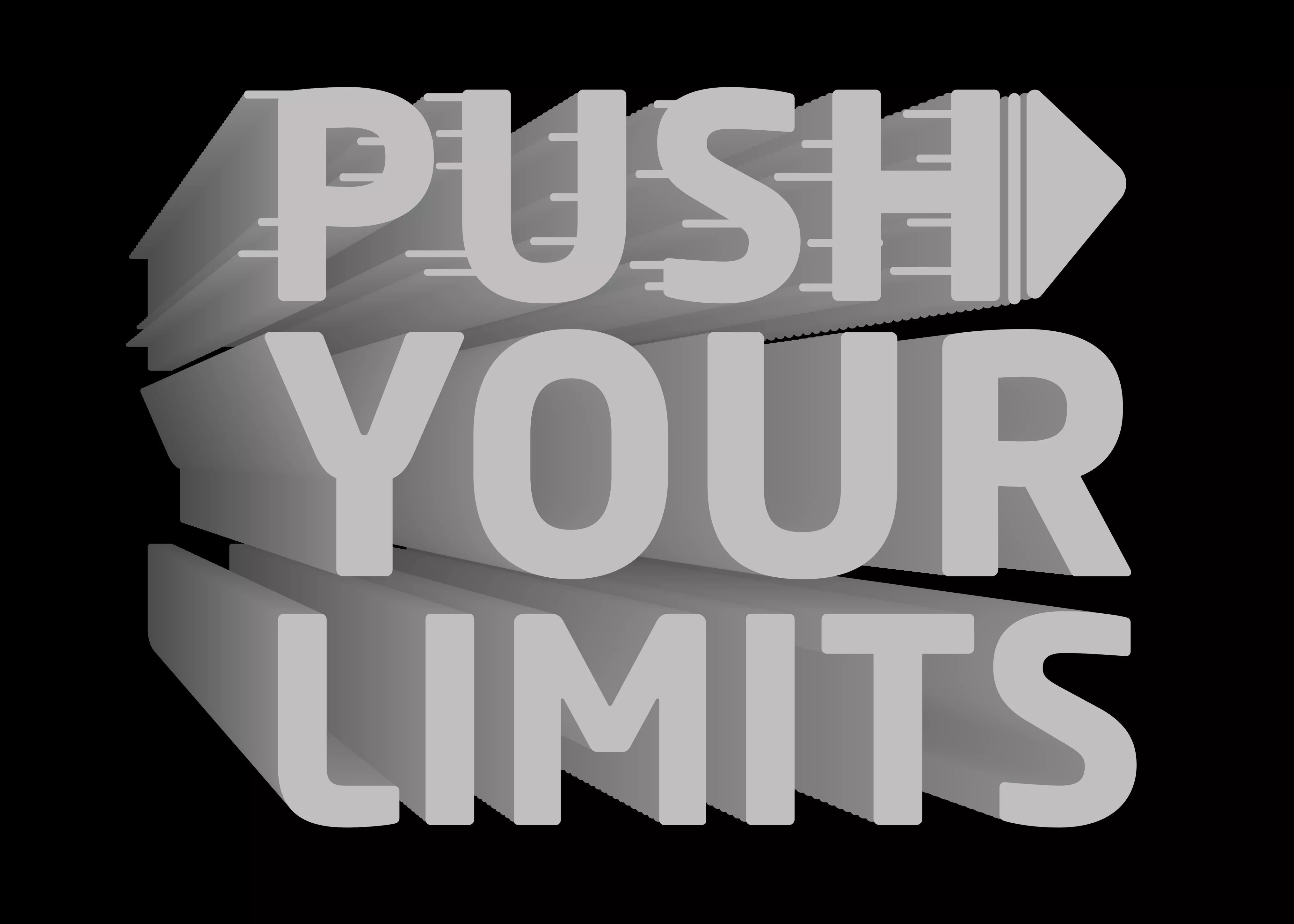 3D Gym Quote Your Limits Graphic