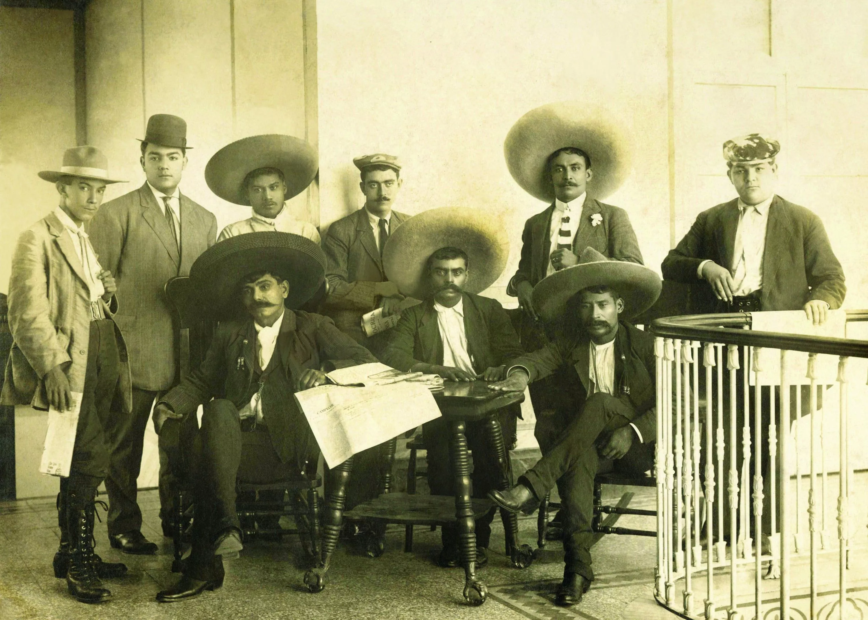 Grayscale photo of men, Mexican