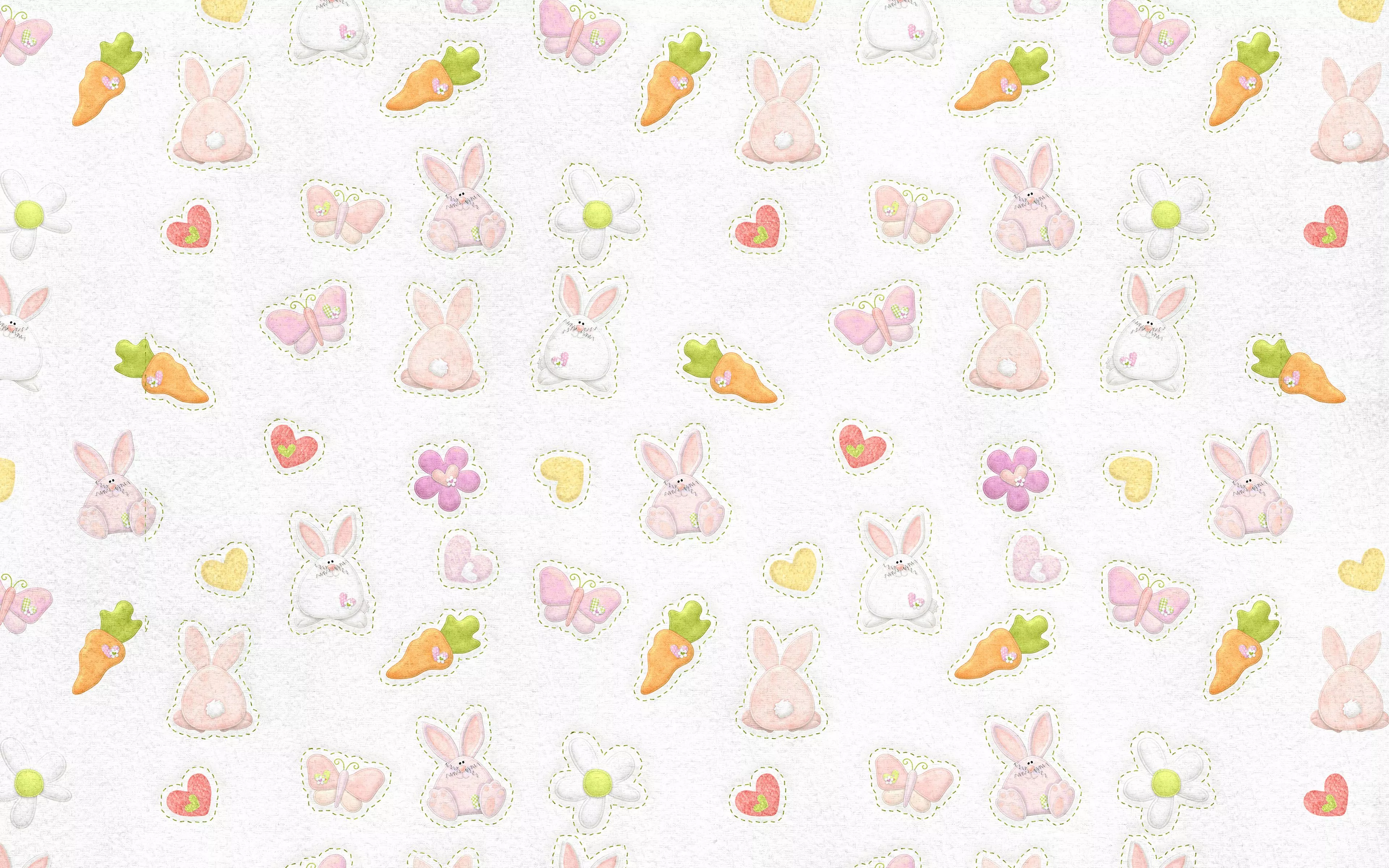 wallpaper for desktop, laptop. cute rabbit chracter pattern