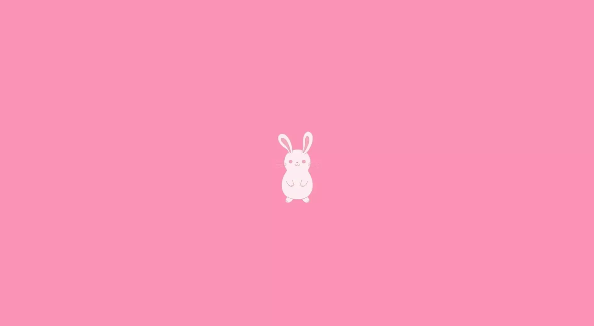 Download A White Rabbit On A Pink Background Wallpaper