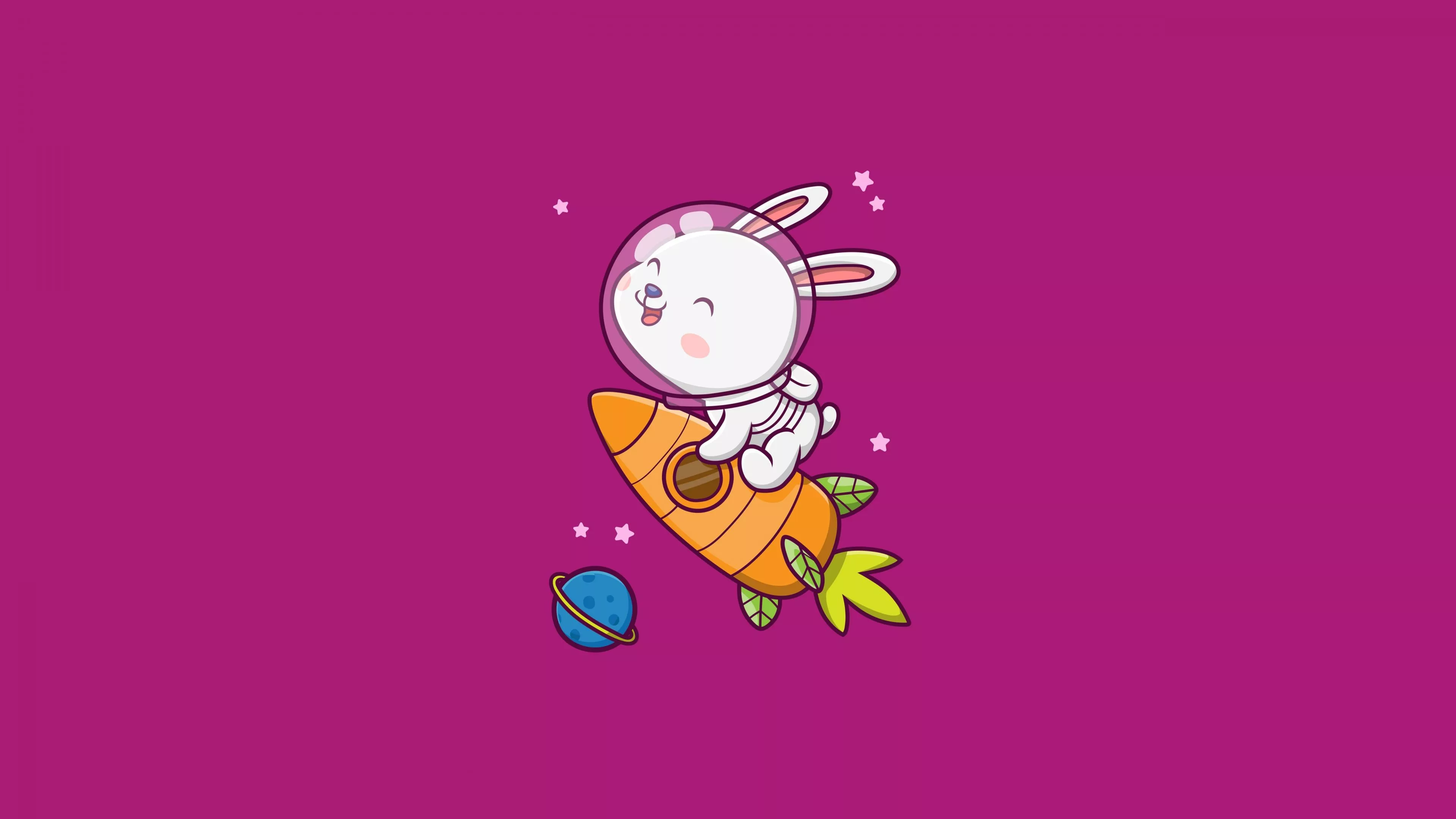 Cute rabbit Wallpaper 4K, Kawaii