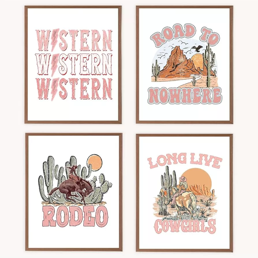 VNWEK Pink Preppy Lightning Western