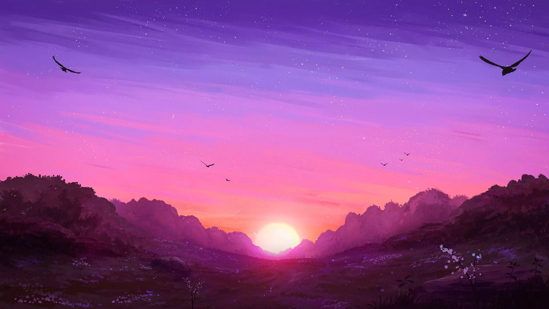 Sunrise Landscape Artistic Design