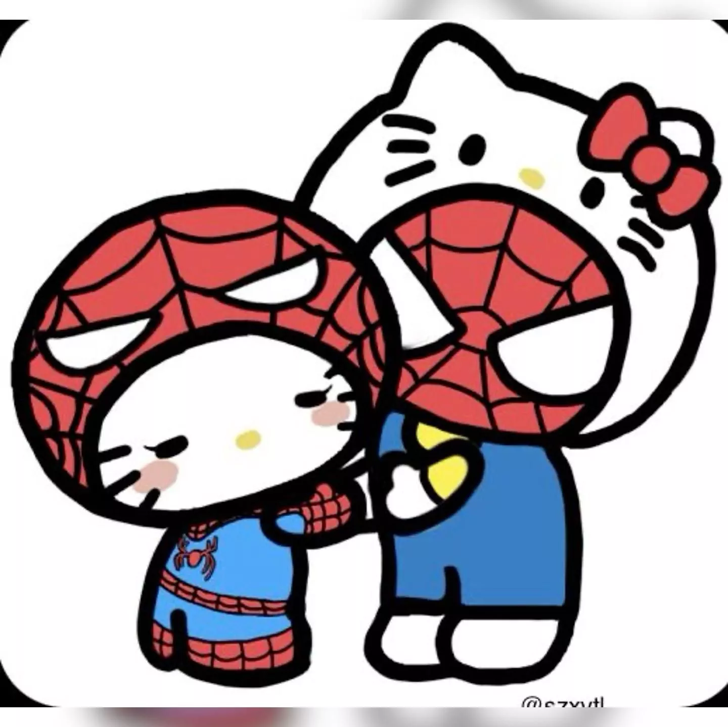 Hello Kitty And Spider Man Wallpaper