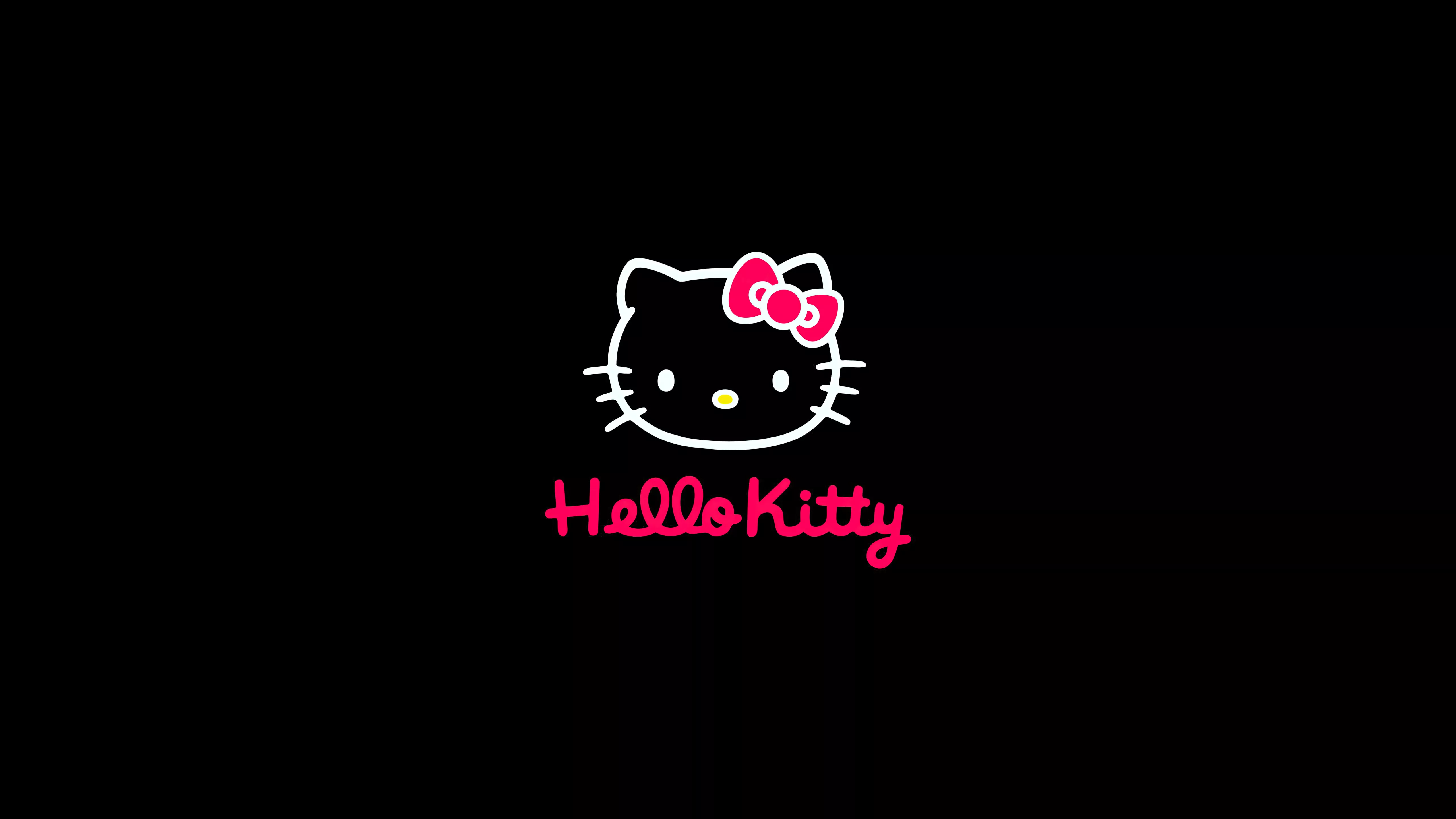 Hello Kitty Wallpaper 4K, Black