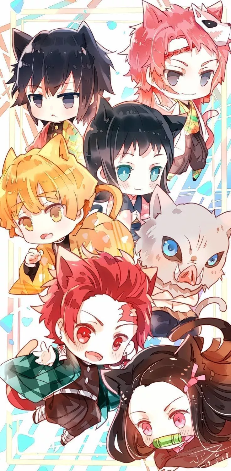 Demon Slayer Chibi Wallpaper Background