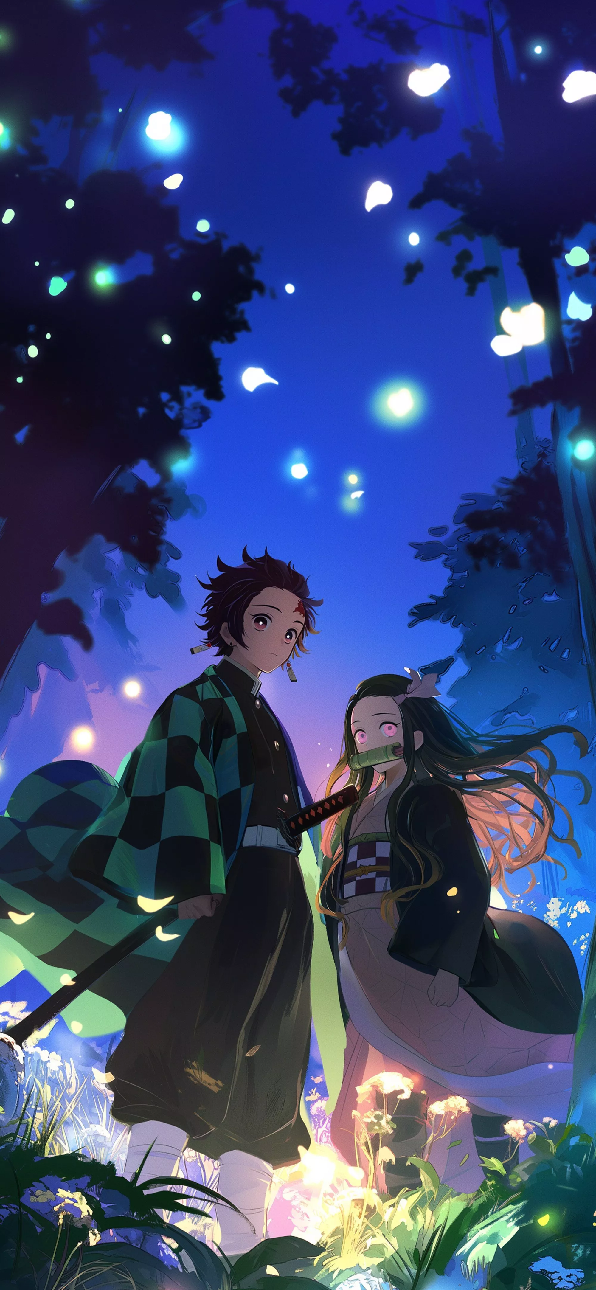 Demon Slayer Tanjiro Nezuko Forest Glow