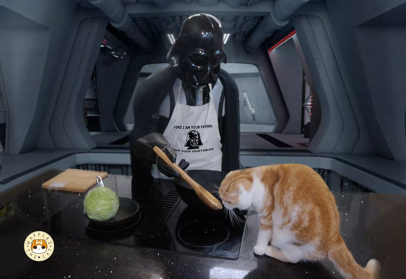 Darth Vader Finds A Cat On The Starship