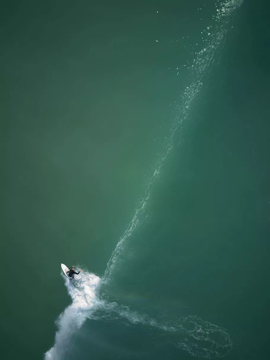HD wallpaper: aerial view of surfer