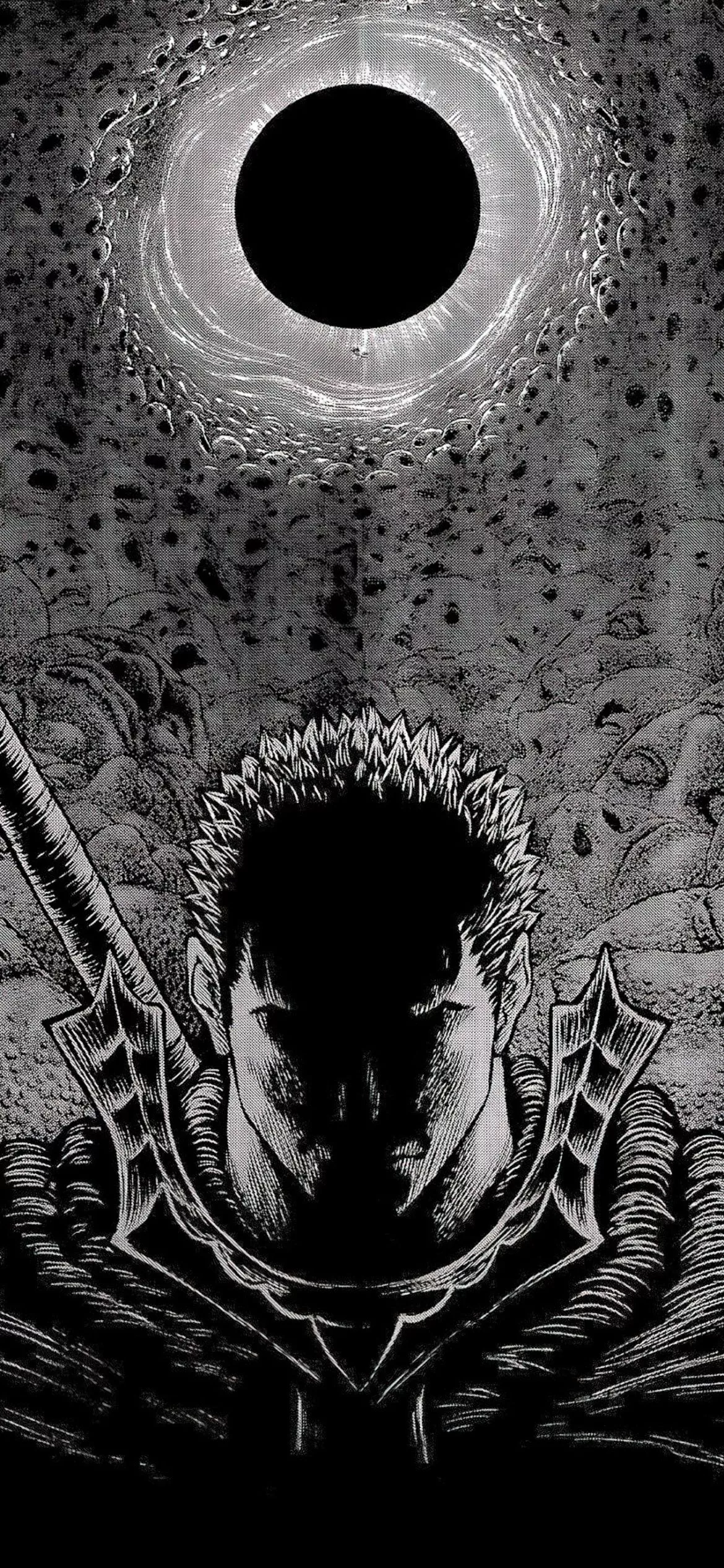 Berserk Guts Black and White 4K Wallpaper