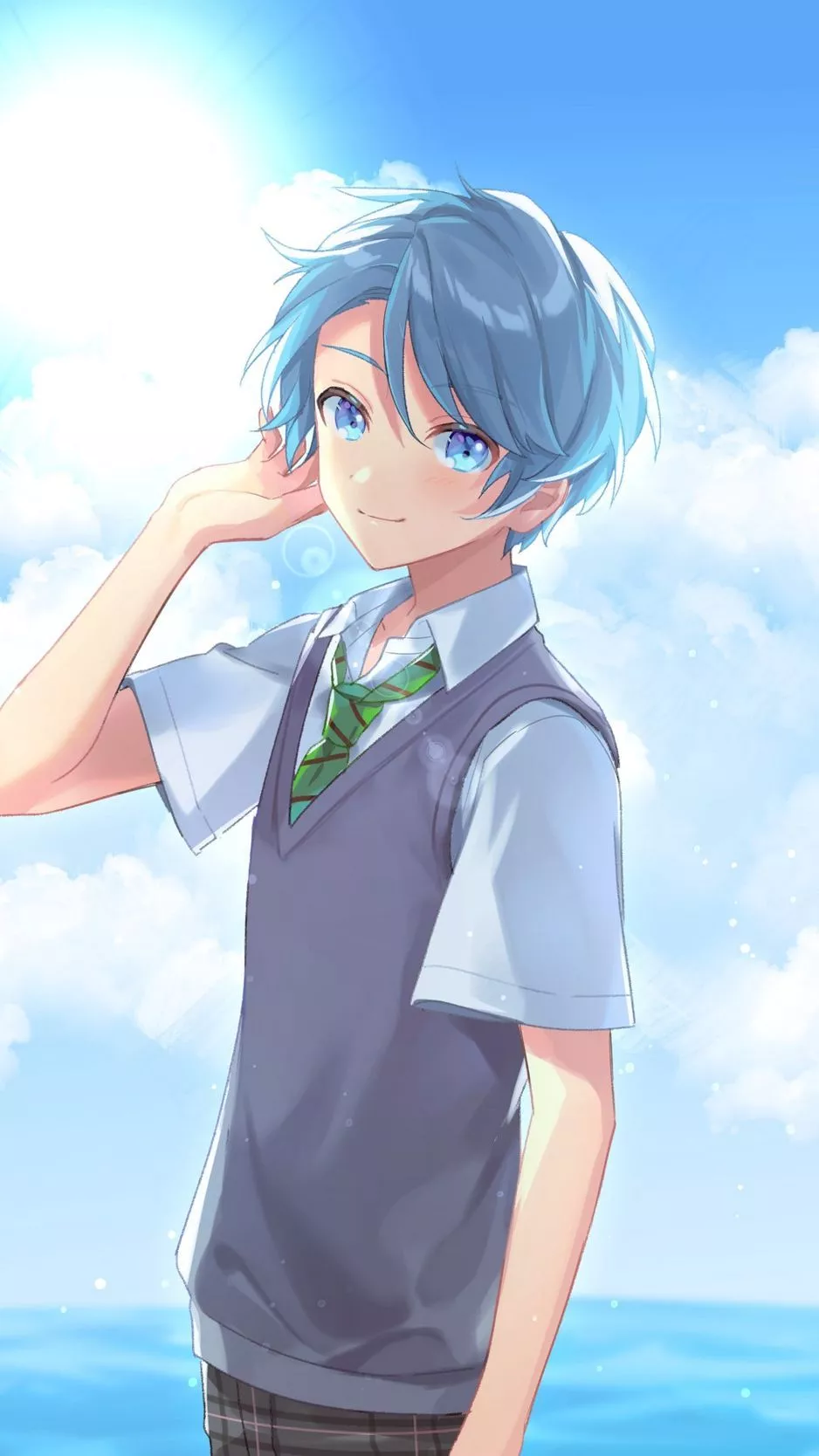 Download wallpaper 938x1668 guy, smile