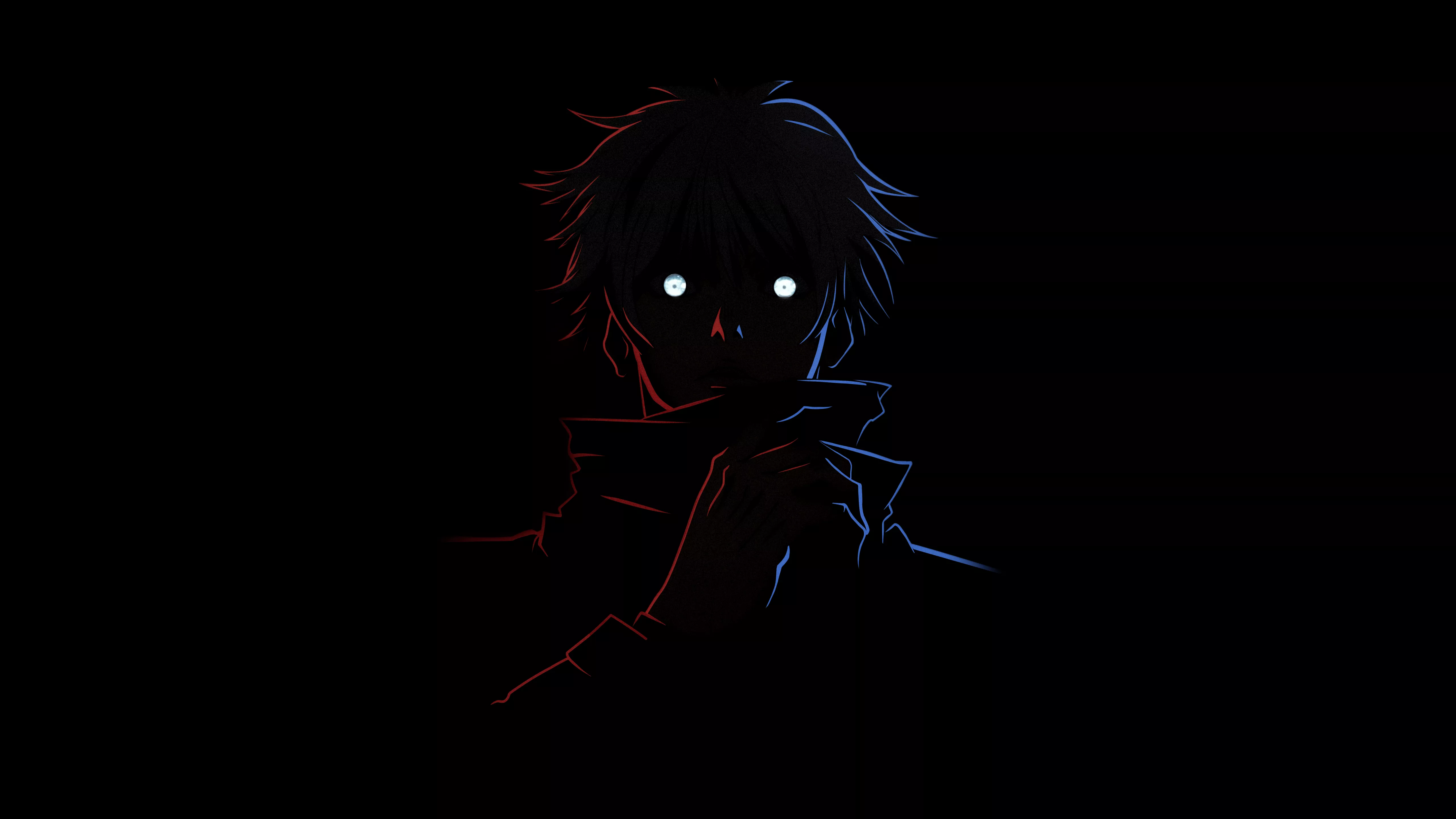 Satoru Gojo Minimalist Black background 8K
