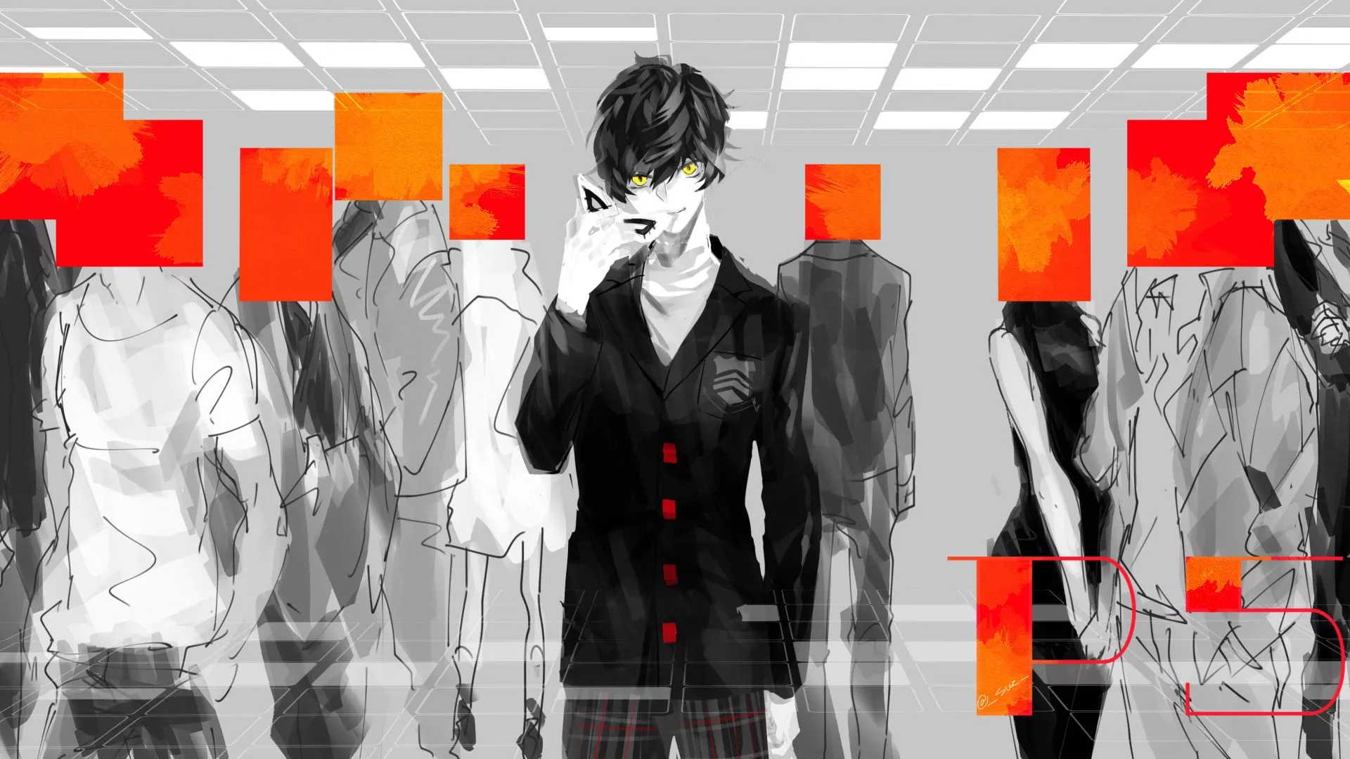 akira kurusu, anime boy, art