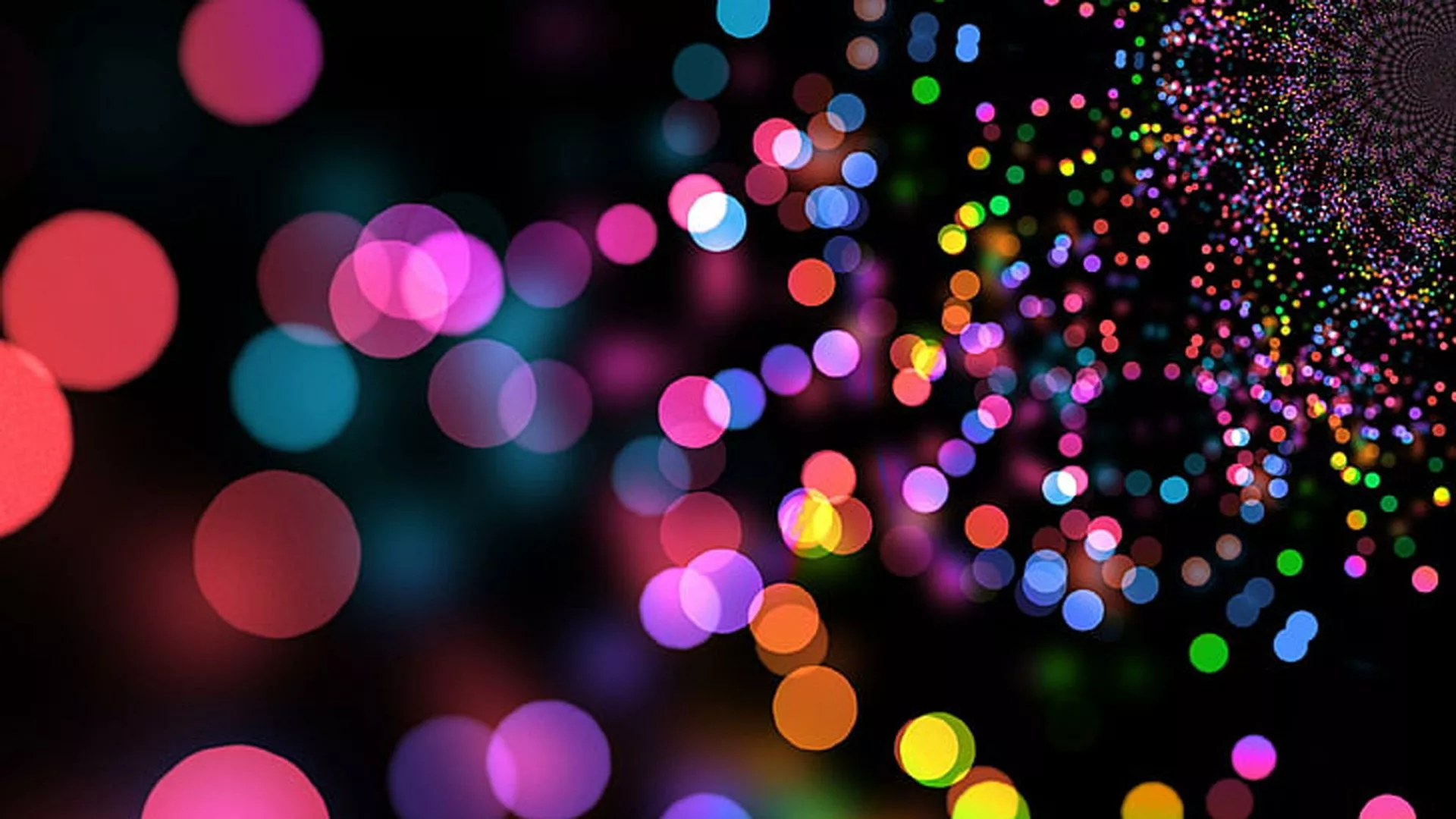 Colorful Lights Bokeh Black Background