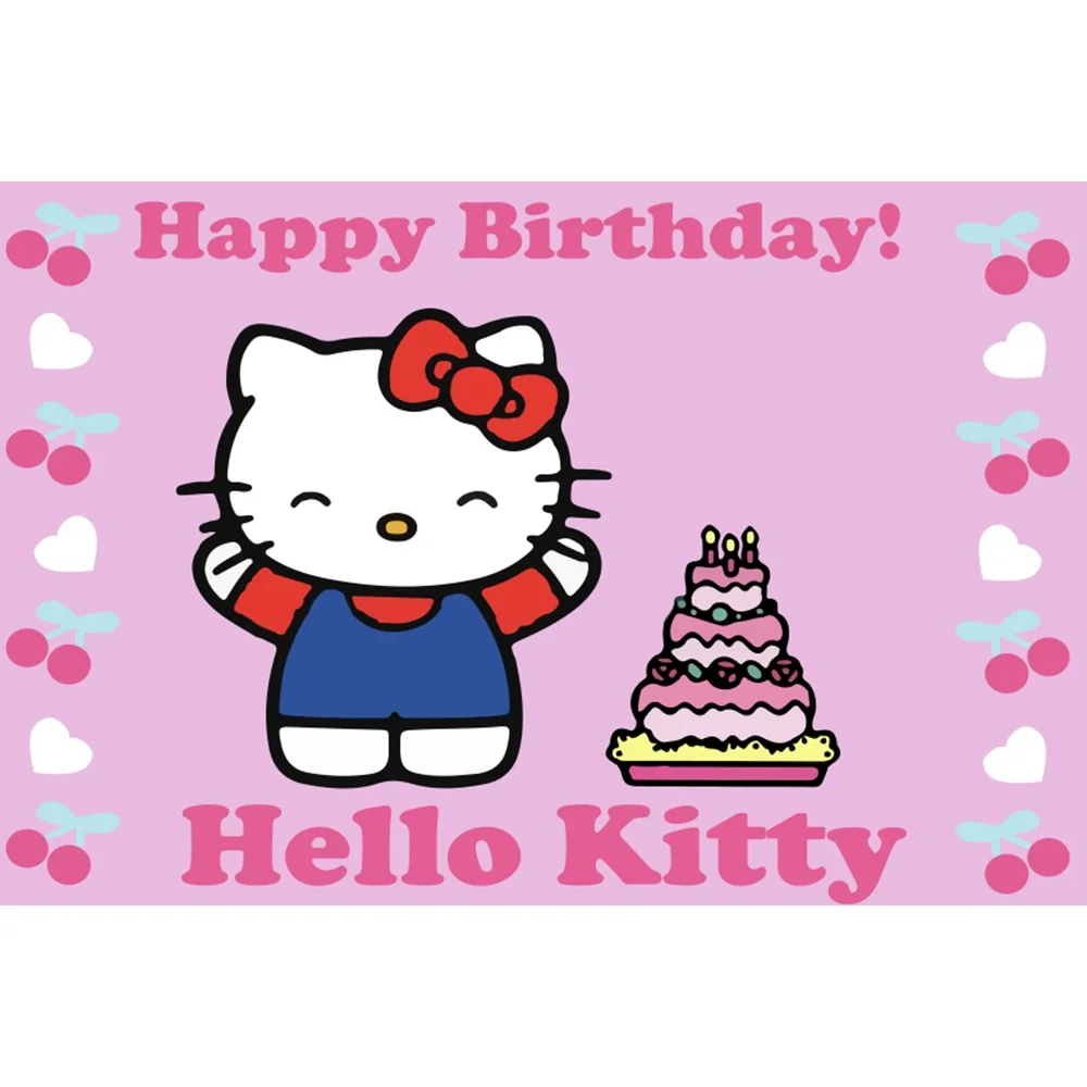 Hello Kitty Party Backdrop Decor Girl