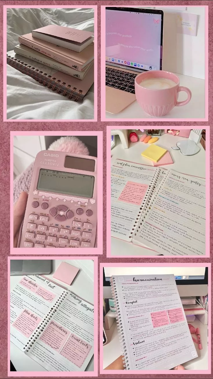Studying wallpaper pink aesthetic