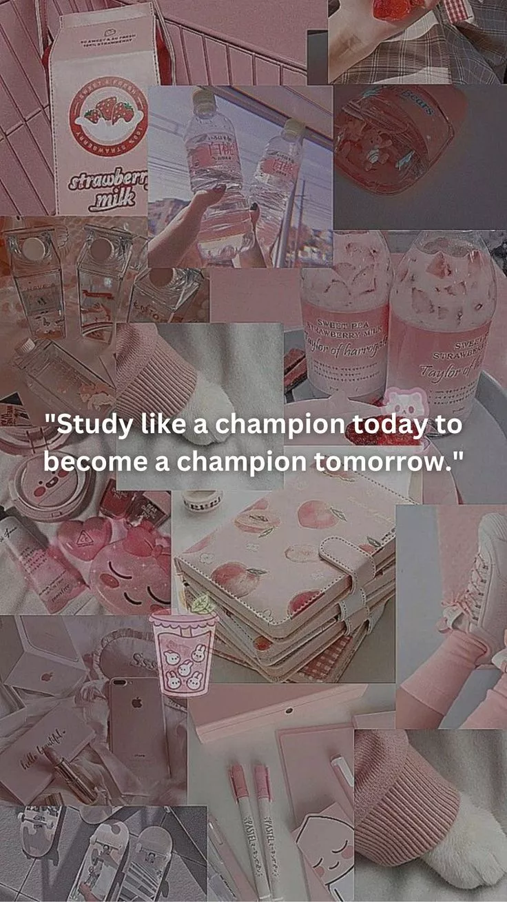 Aesthetic pink wallpaper. study