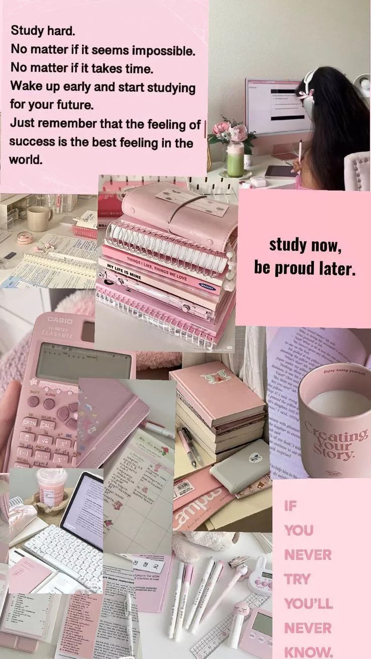 Study girl aesthetic motivational wallpaper