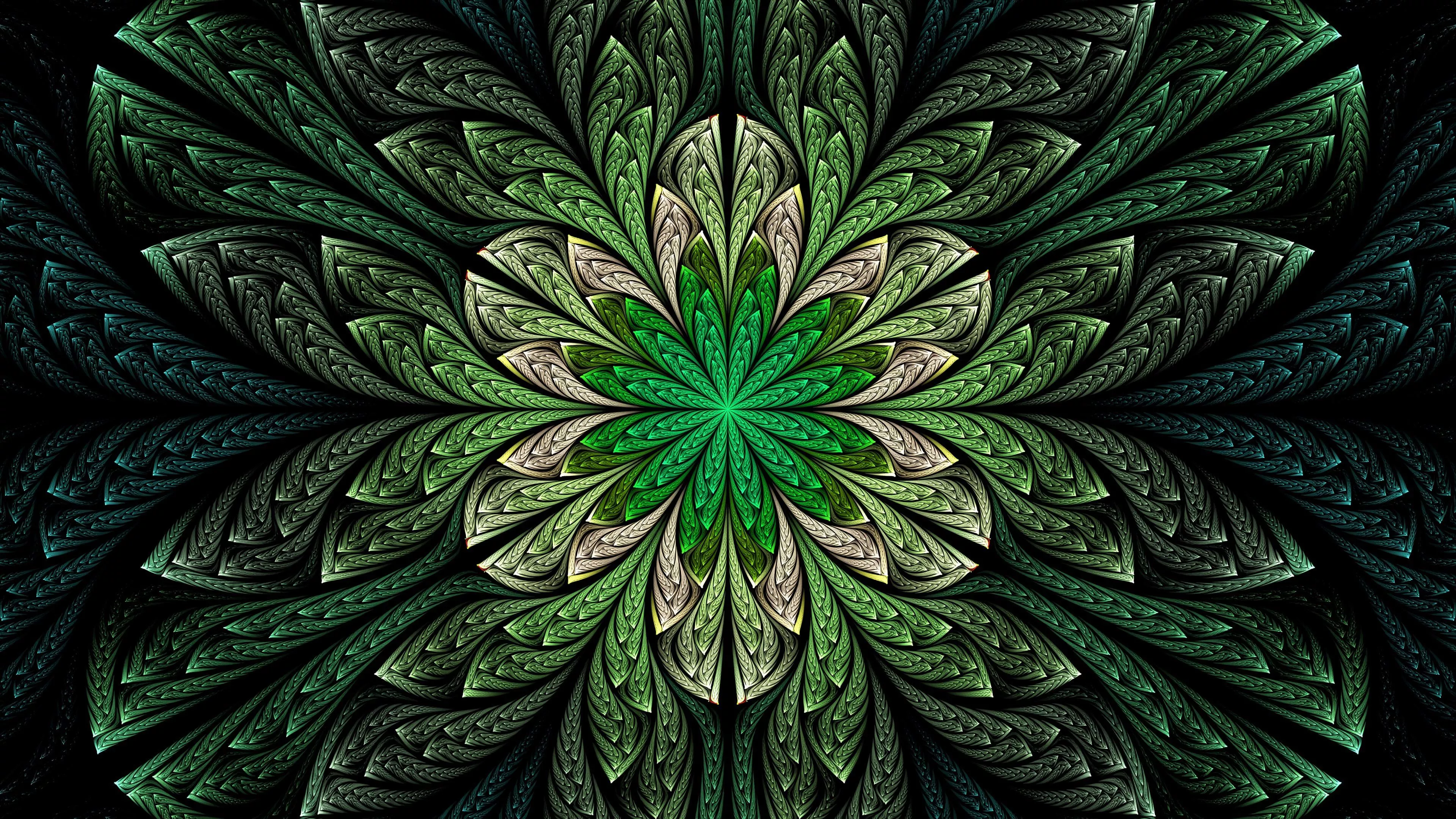 green white art pattern fractal