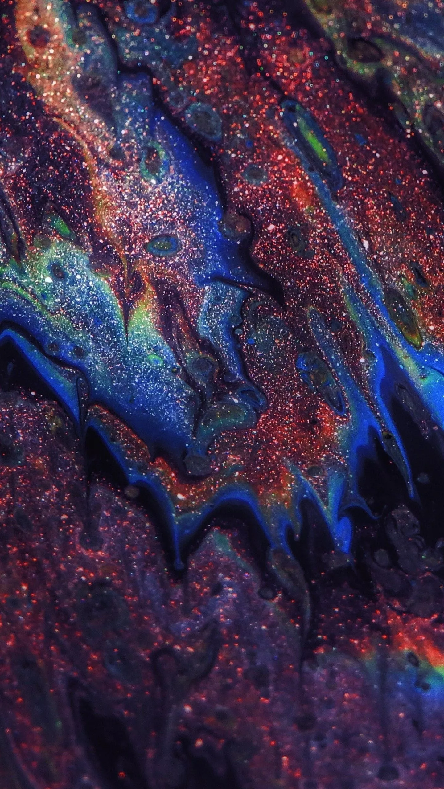 Dark Colorful Glare Mixed Paints 4K HD