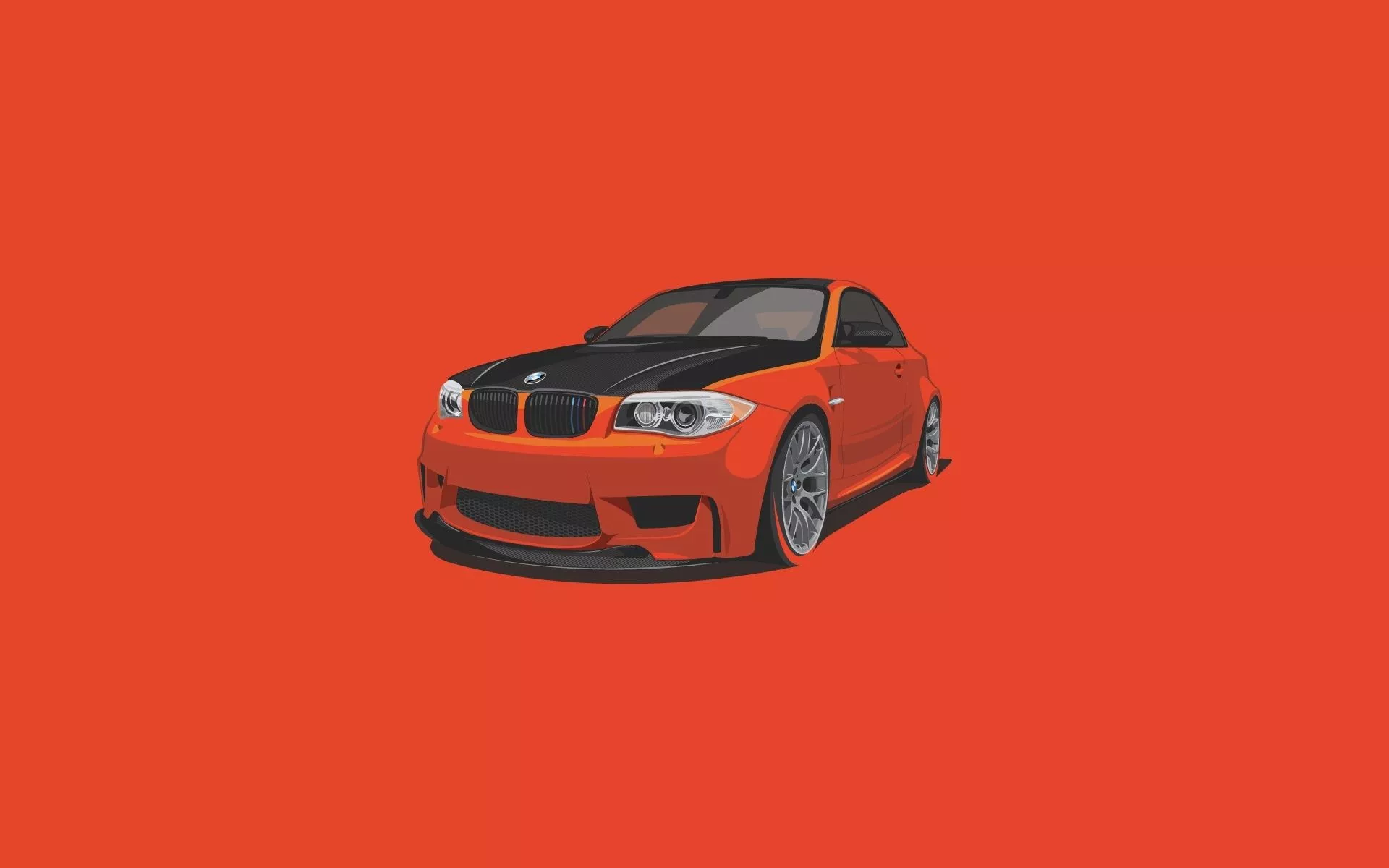 Wallpaper BMW, Orange, Car, Minimalistic for mobile and desktop, section минимализм, resolution 1920x1200
