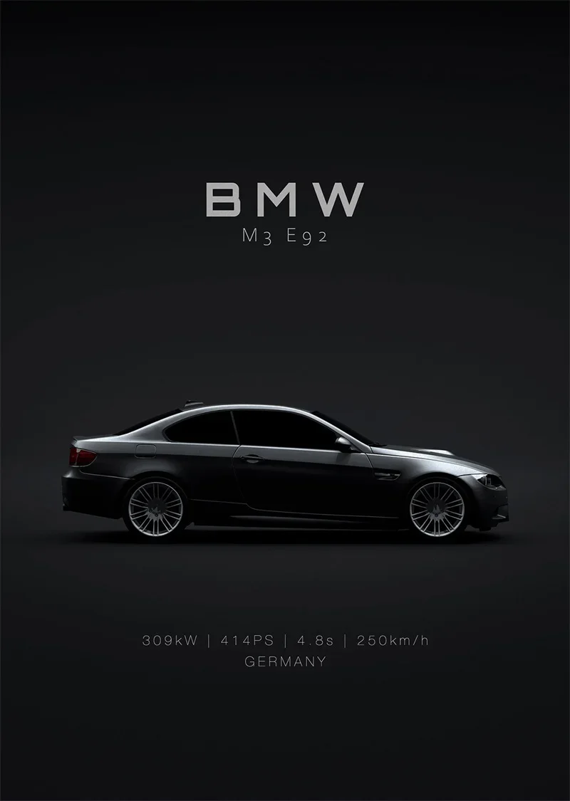 BMW M3 E92 Minimalist Car Wall Art