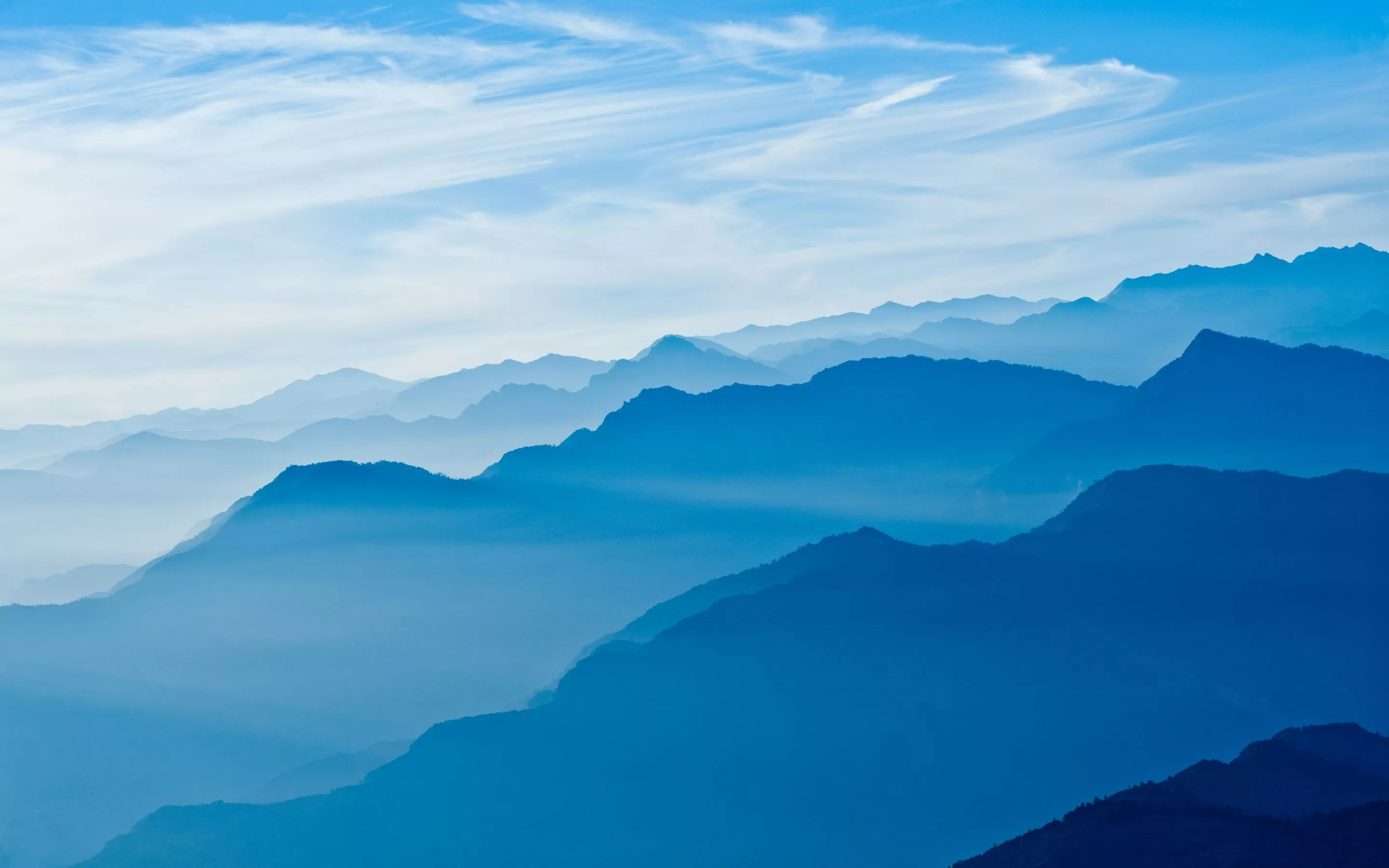 Mountains Wallpaper 4K, Blue Sky