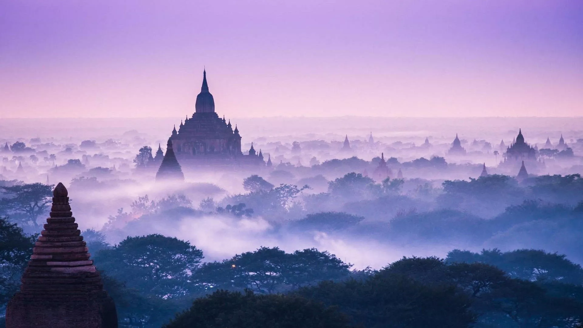 Purple Bagan Myanmar Wallpaper