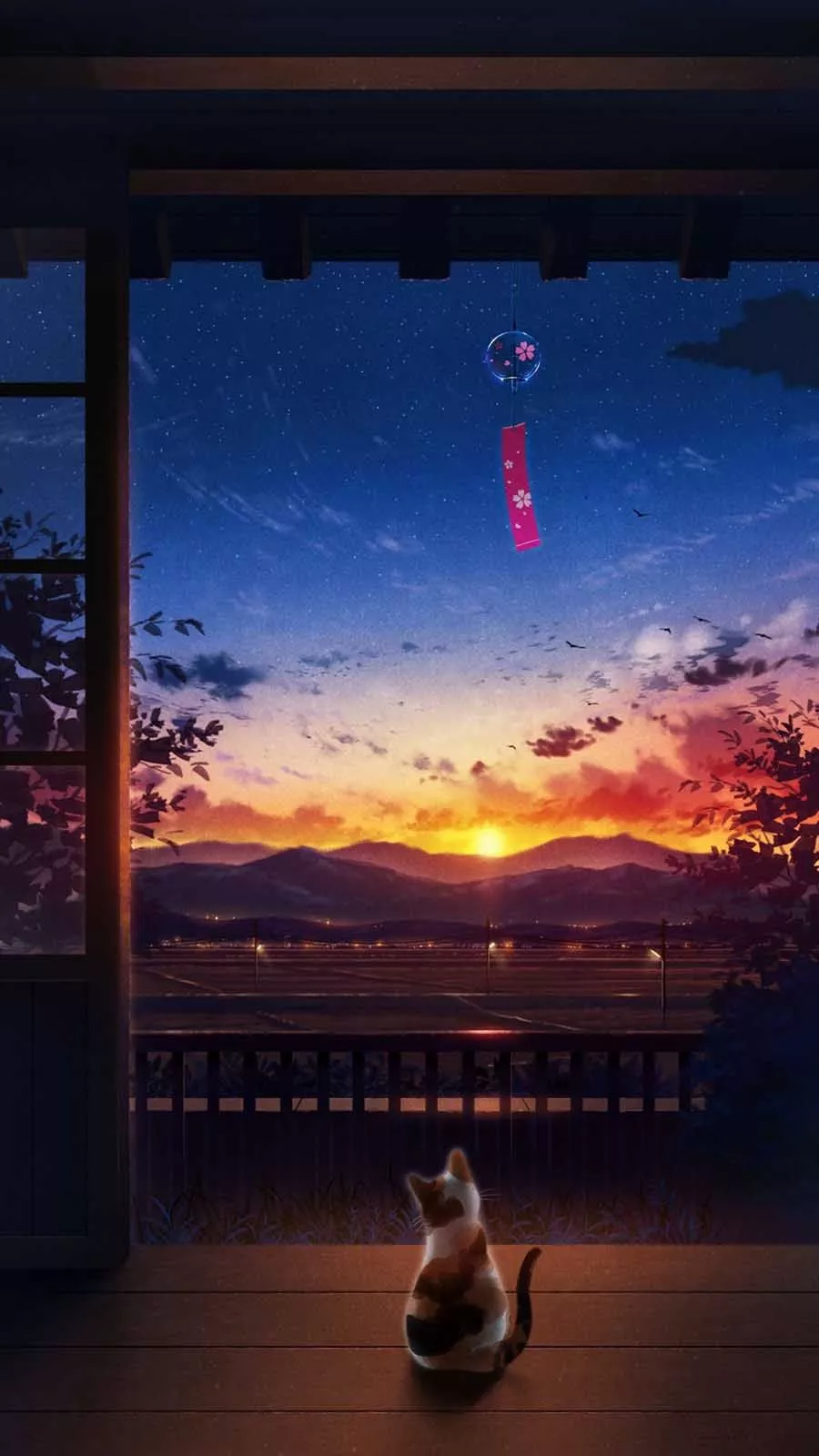 Sunset Cat iPhone Wallpaper HD