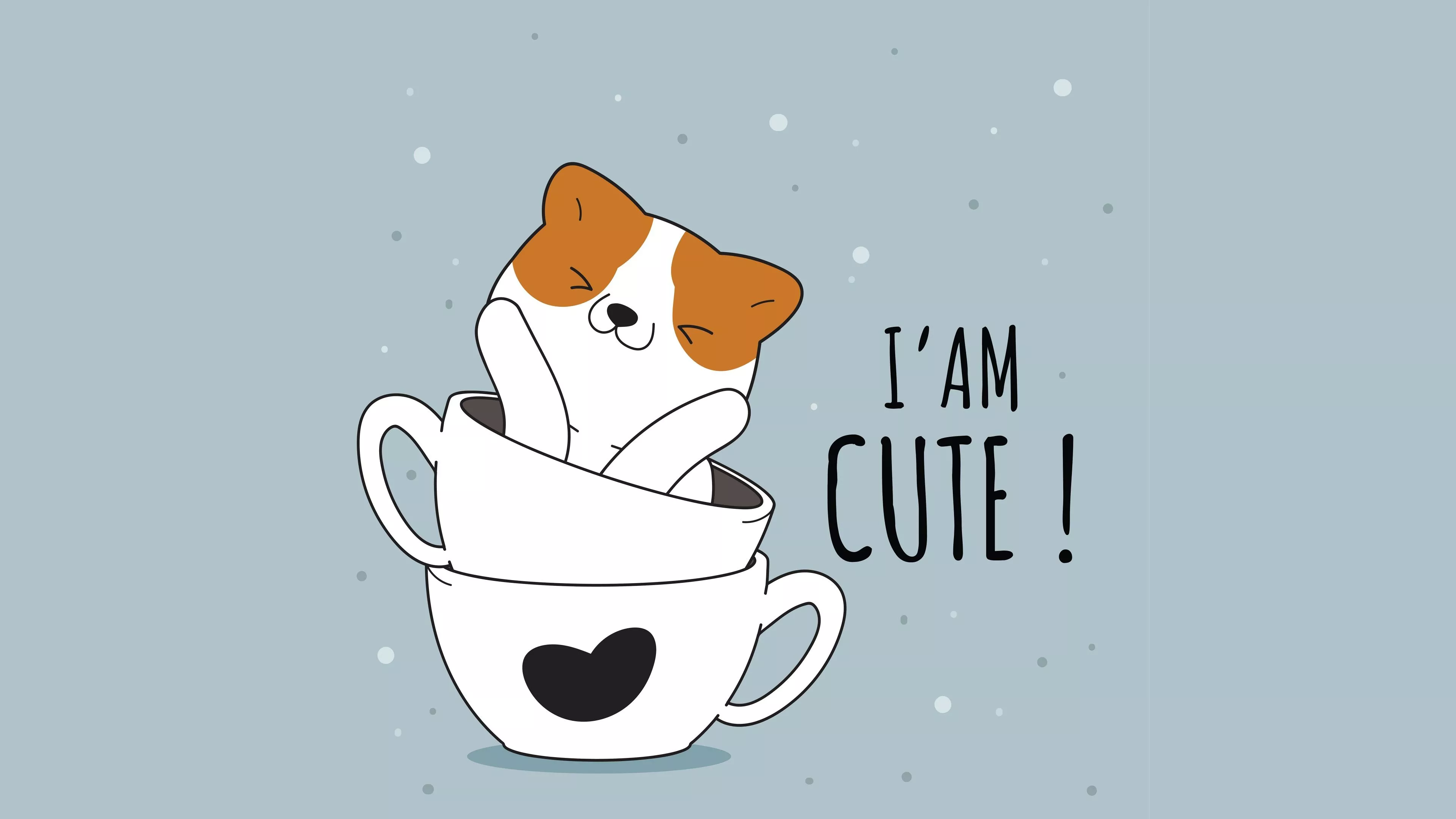 I am Cute Wallpaper 4K, Cute puppy, Kawaii dog, Adorable