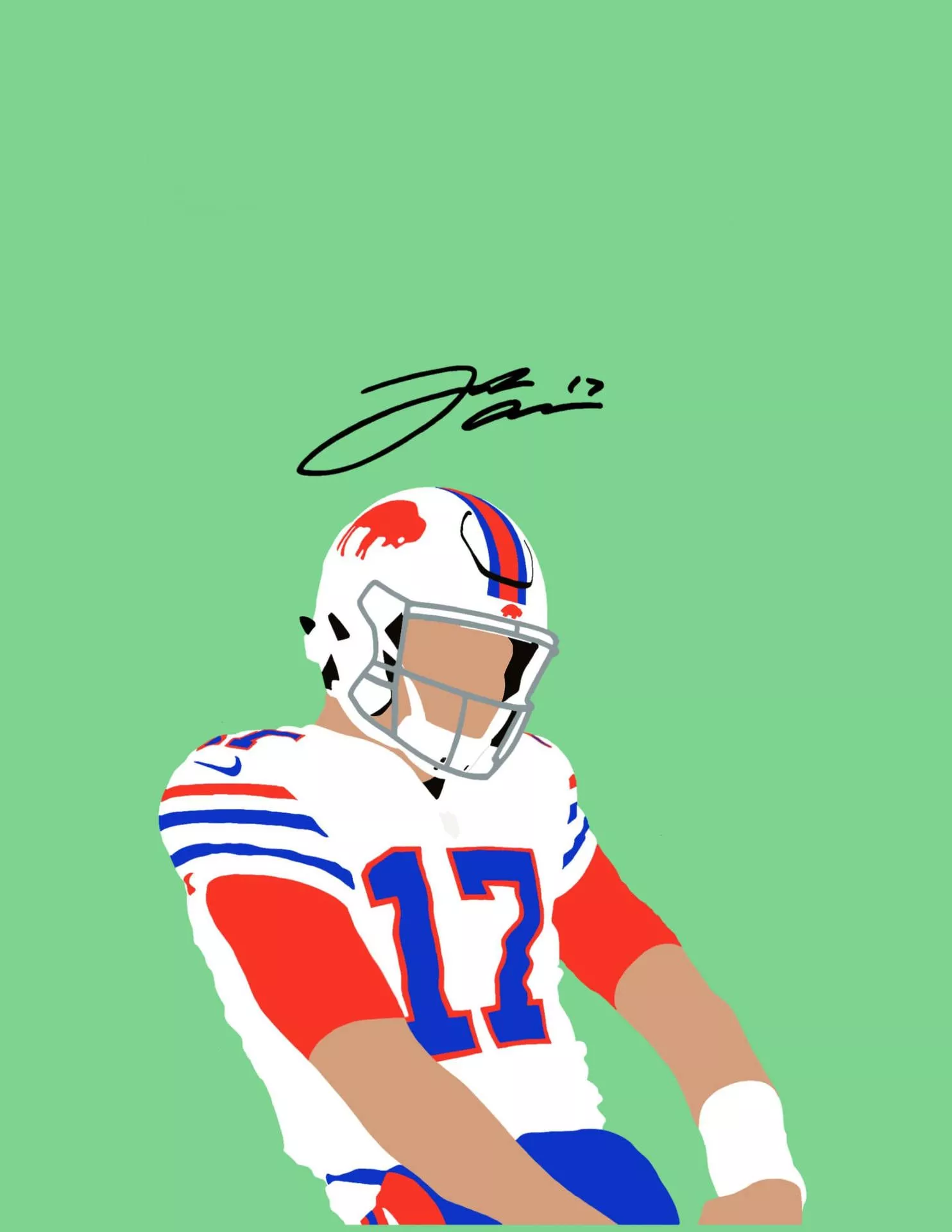 Josh Allen NFL Minimalist Art Wallpaper