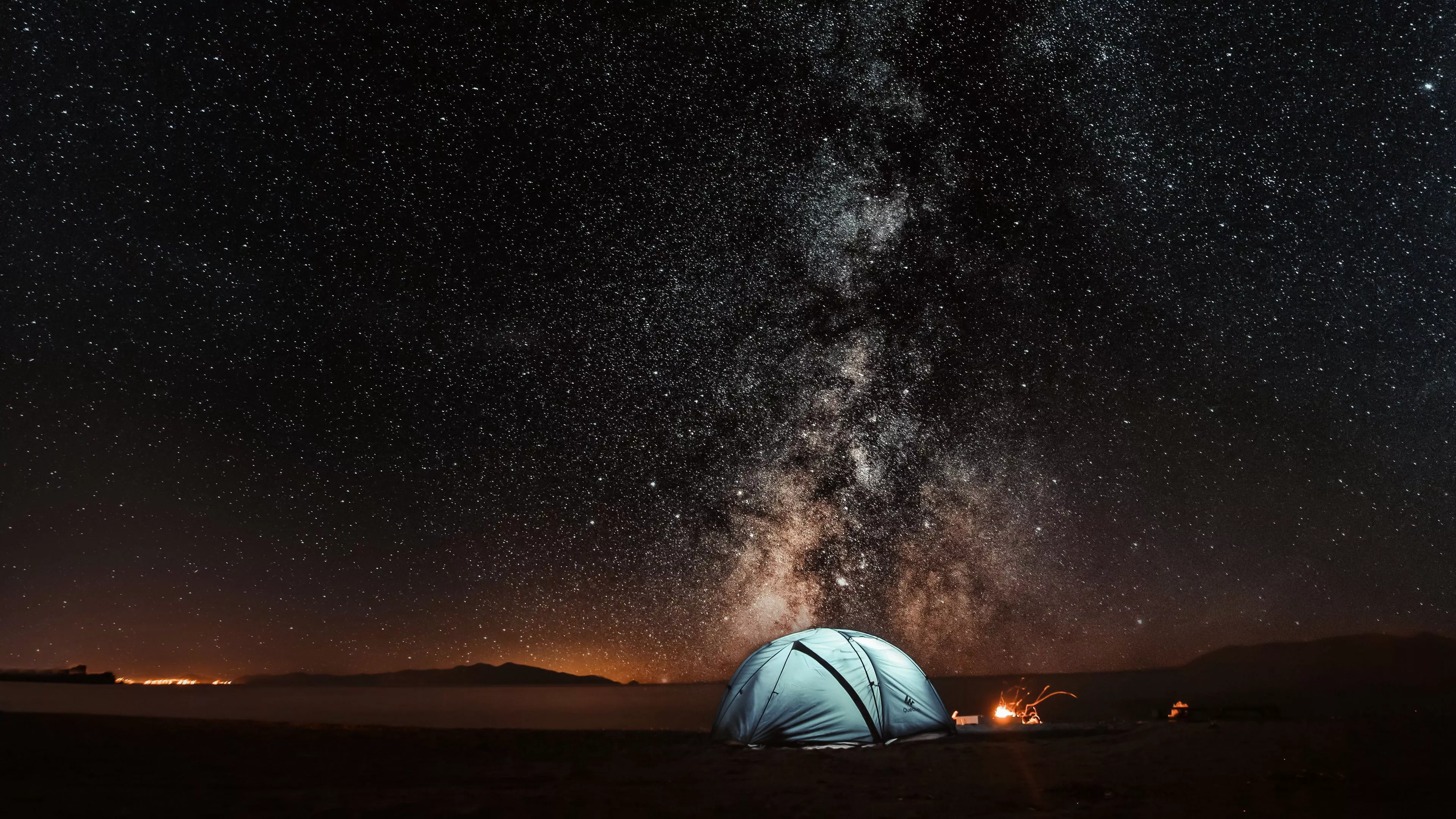 Tent Starry Sky Night Tourism 4K HD