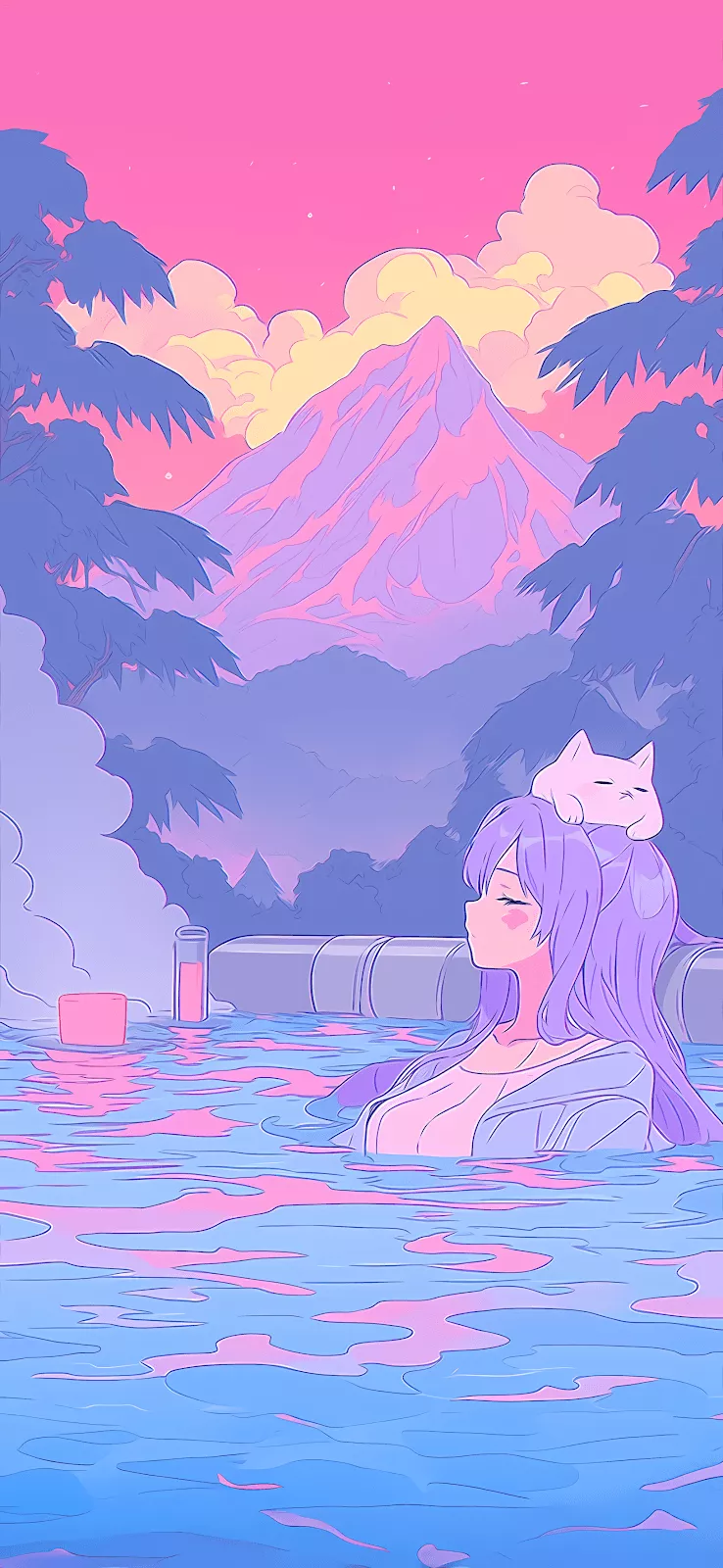 Anime Hot Spring Wallpaper