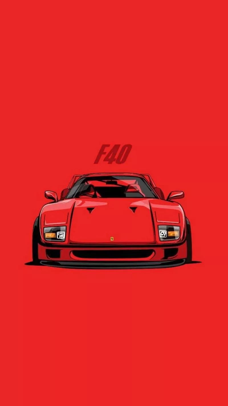 Ferrari F40, car, old supercars, red