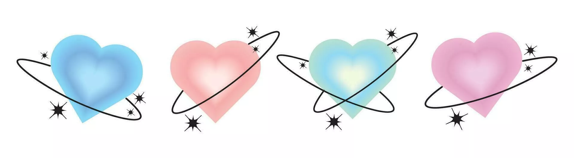 blue hearts aura aesthetic elements