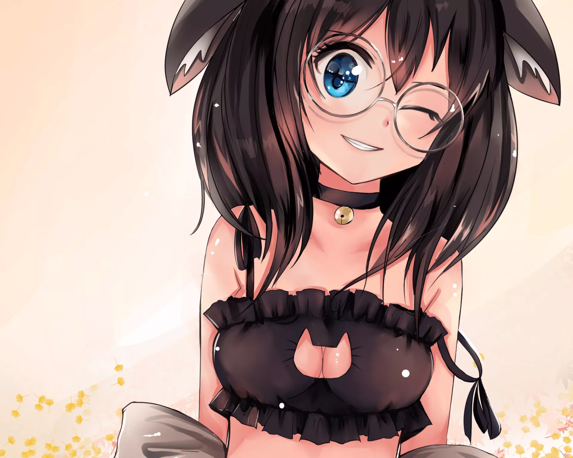 Playful Blush: An HD Wallpaper of Anime