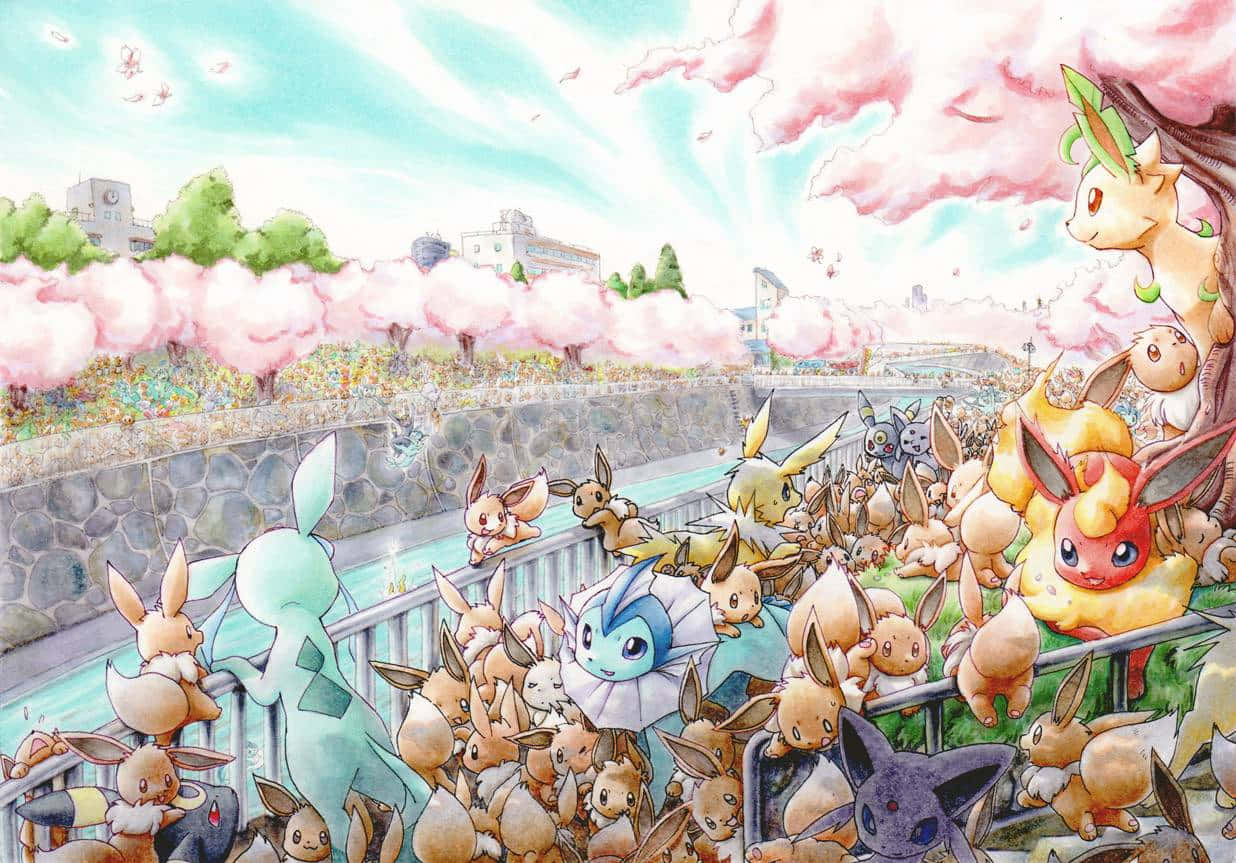 Download Pokémon Eevee Gathering In A
