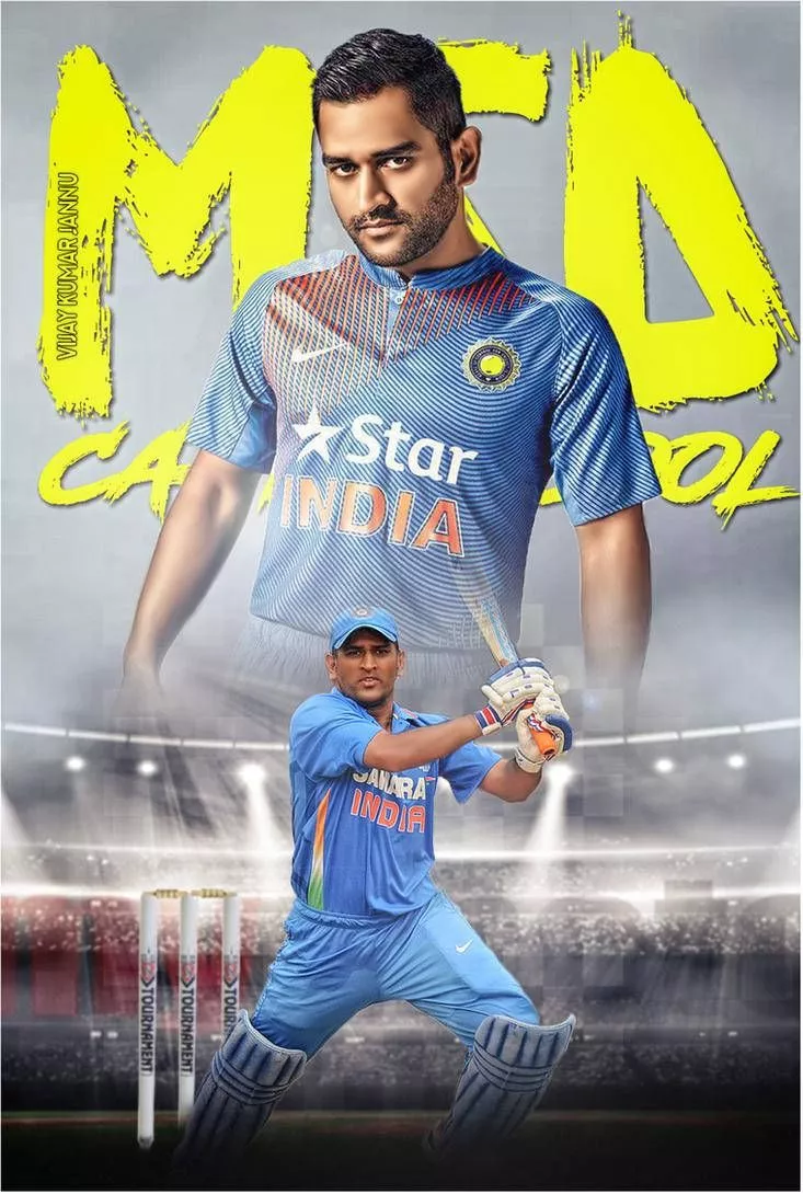 Download Ms Dhoni HD Poster Wallpaper