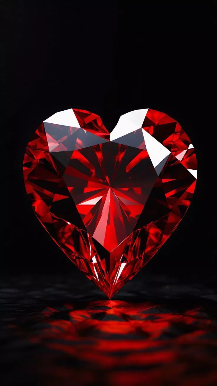 Wallpaper heart, diamond, love, red