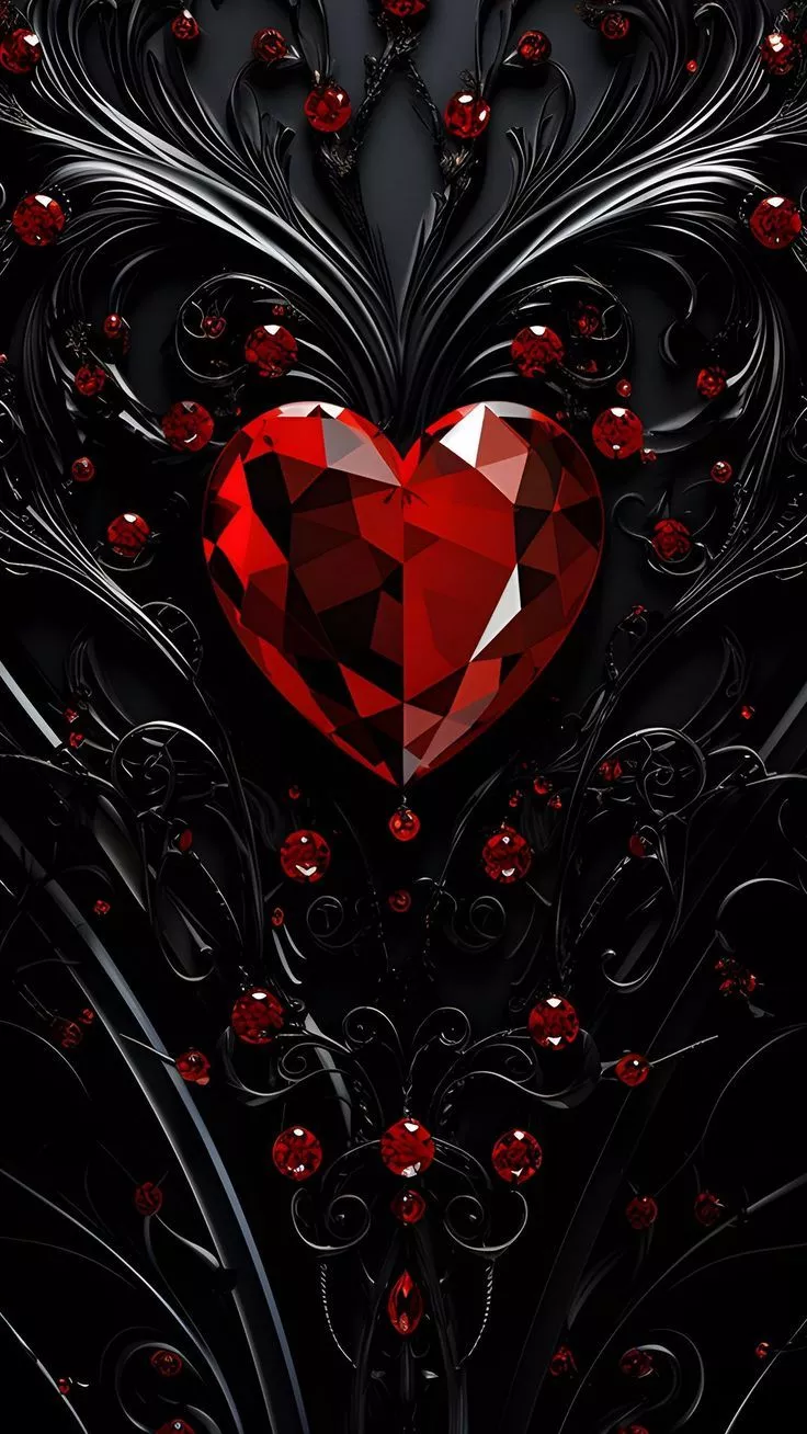 Wallpaper heart, diamonds, patterns