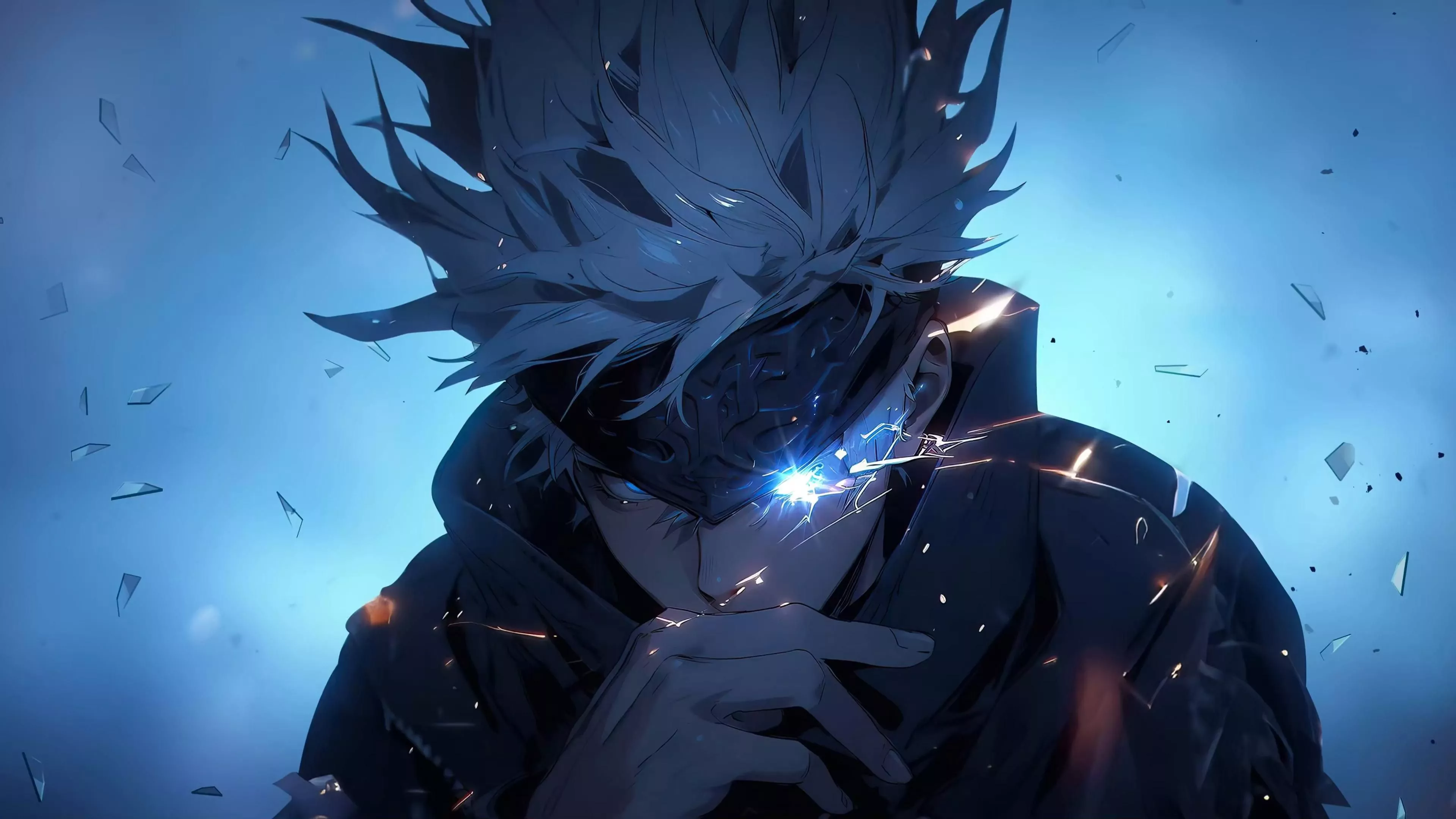 Satoru Blue Glowing Eye Live Wallpaper