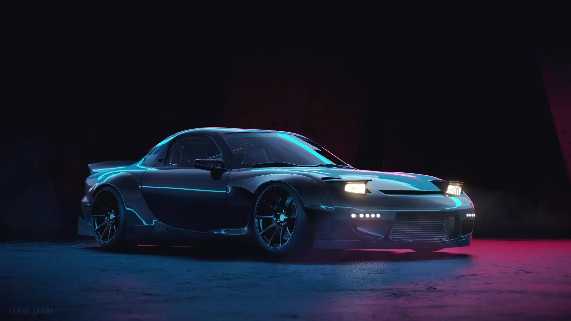 Rendering, Mazda Rx7, Mazda RX 7